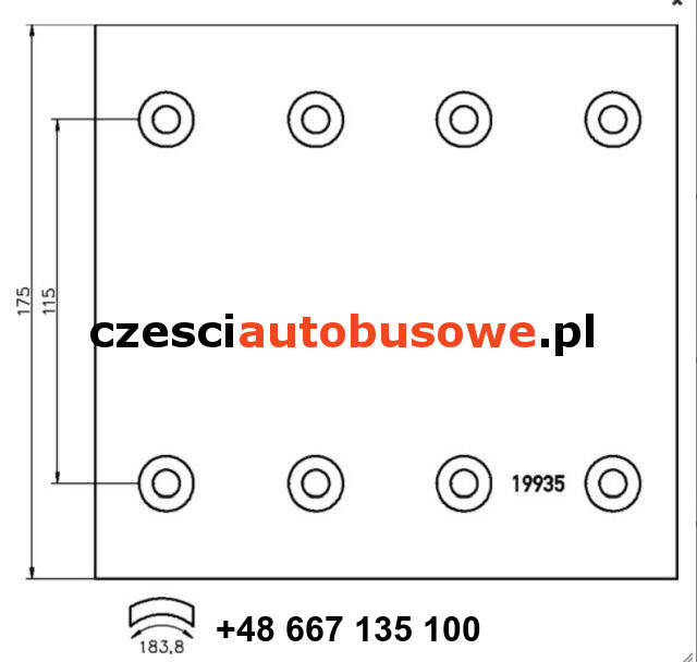 OKŁADZINA HAMULCOWA TRACER, FR1 TYŁ FOMAR Z NITAMI nom